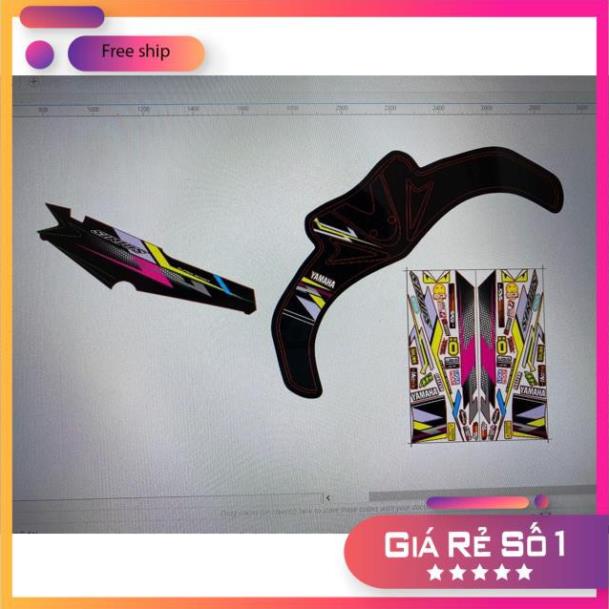 FREE SHIP + QUÀ TẶNG Tem rời Sirius Fi dán xe đen