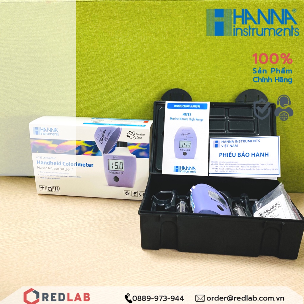 Máy đo Nitrat thang cao cho nước mặn Hanna HI782