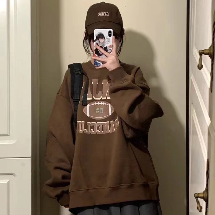 Aphrod Áo hoodie Cổ Tròn Bằng Len Thương Hiệu Mạ Sáng Chất Lượng Cao Cho Nữ