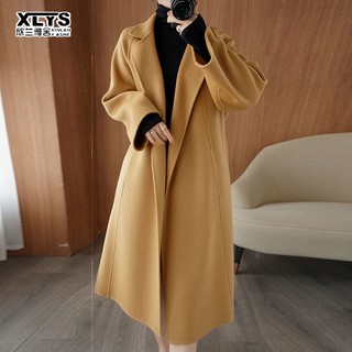 Áo khoác len dài XINLANYASHE dáng rộng màu trơn thời trang cho nữ