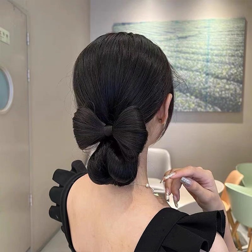 [beautymart] Kẹp Tóc Giả Thắt Nơ 3D Mềm Mịn Như Thật Dễ Sử Dụng Có Thể Tái Sử Dụng Cho Nữ