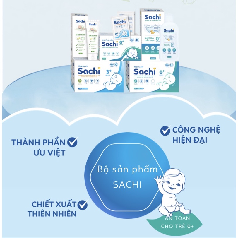 Gạc rơ lưỡi Sachi thành phần tự nhiên, làm sạch, kháng khuẩn bảo vệ nướu răng miệng cho bé - Hộp 10 gói