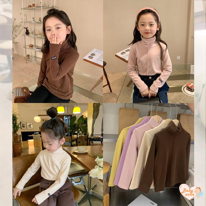 Áo Thun Tay Dài Màu Sắc Đơn Giản Cho Bé Gái