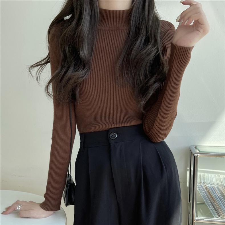 Áo len nữ Quảng Châu cổ 3p nữ siêu mềm thiết kế ôm tôn dáng freesize MS088