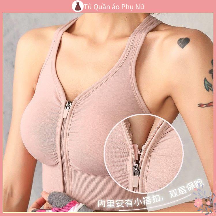 O khoa Học N o Áo Ngực Thể Thao Yoga Áo Ngực Thể Thao Không Gọng Chống Sốc Chống Chảy Xệ Liền Mạch Có Khóa Kéo Trước Tập Thể Dục Chạy Bộ Không Đường May Đẹp Mắt
