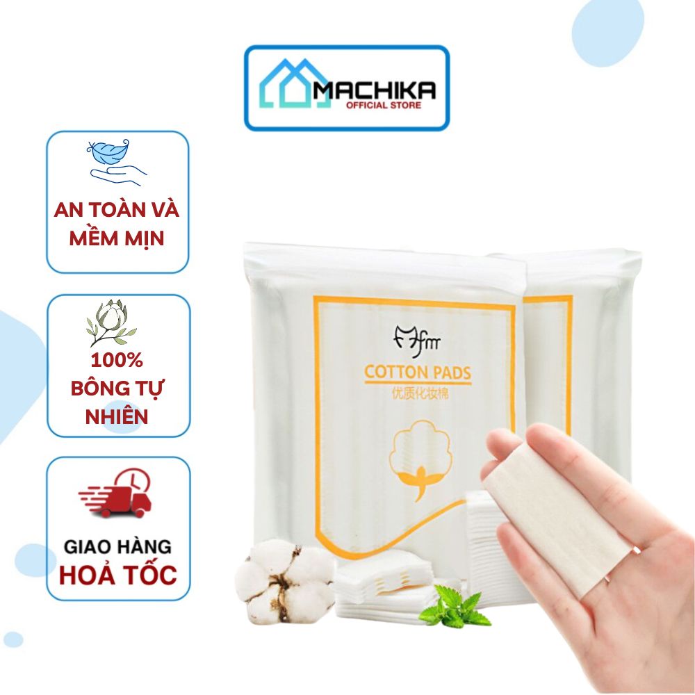 Bông tẩy trang 3 lớp Cotton Pads LOẠI 1 túi 222 miếng 100% cotton khăn lau mặt 1 lần có the tận dụng lau túi ví - T.BTT