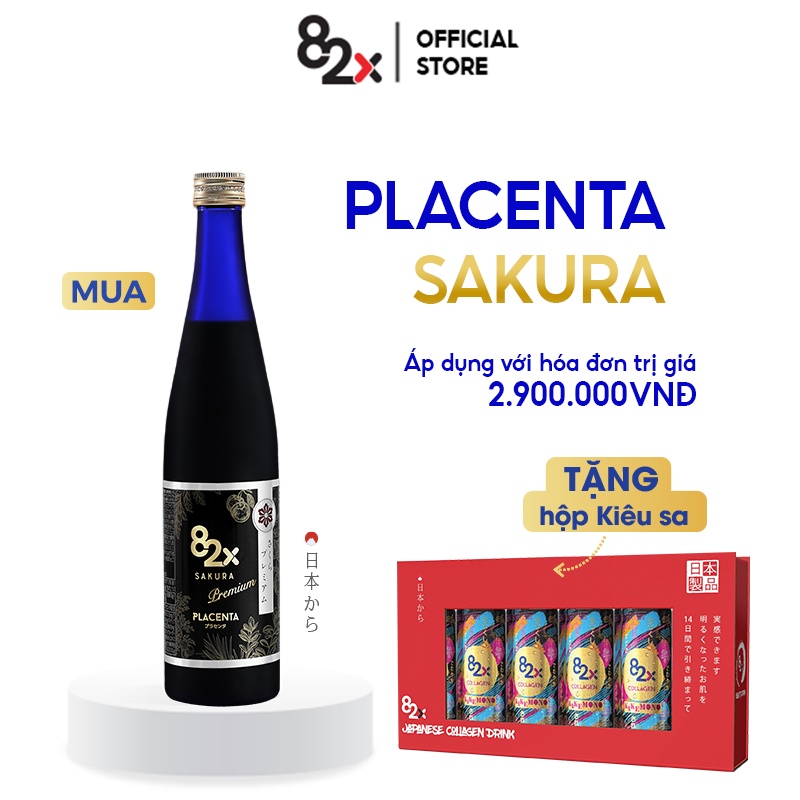 Collagen nước 82X- Placenta Sakura Premium cao cấp 500ml/chai.