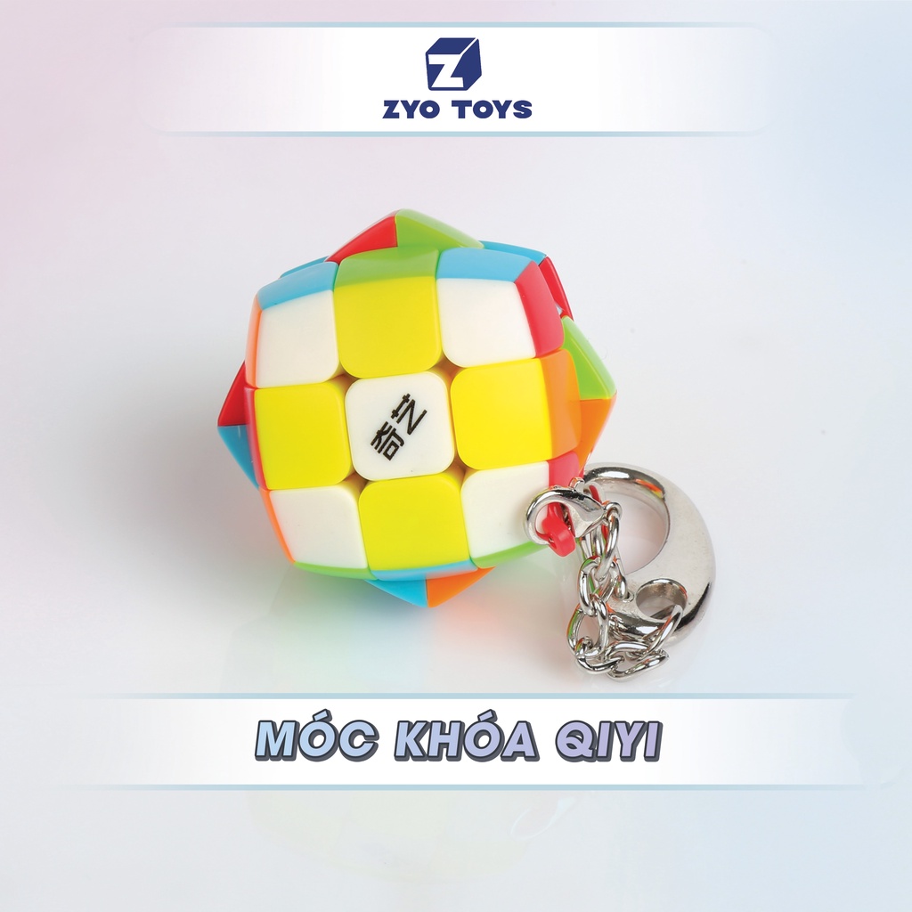 Móc Khóa Rubik 3x3 Stickerless Qiyi Cube- Đồ Chơi Trí Tuệ- Zyo Toys