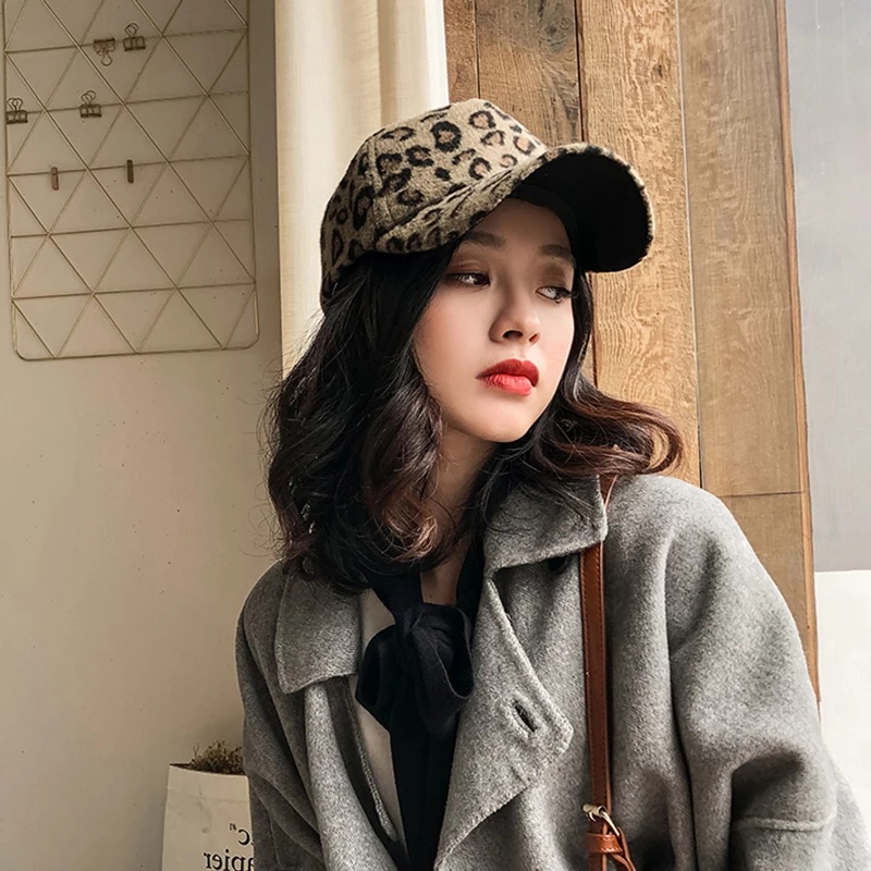 1 Mũ Lưỡi Trai Họa Tiết Da Báo Phong Cách Hip Hop Thời Trang