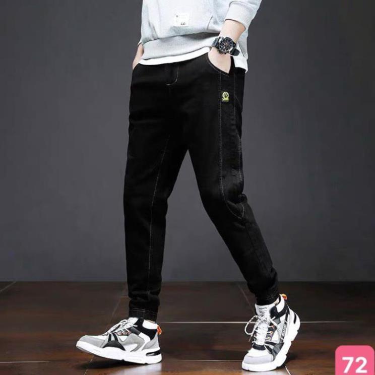 Quần jean jogger bo chân nam màu đen không rách gối chất bò cao cấp co dãn 4 chiều cực đẹp, quần rin nam đẹp Hado102 ! -