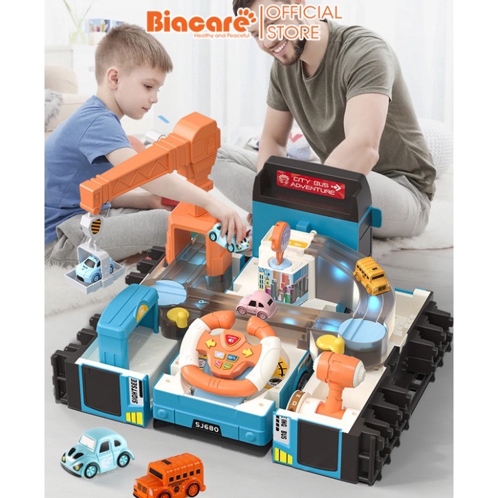 Ô tô đồ chơi mô hình xe bus biến hình, đồ chơi giáo dục chất liệu nhựa ABS an toàn cho bé