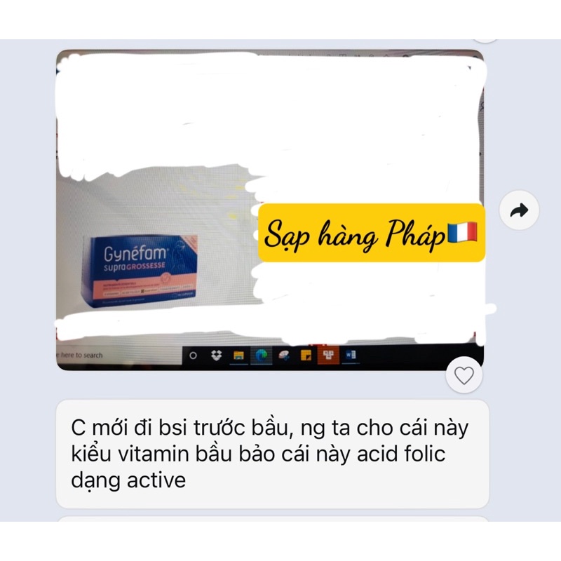 Viên bầu vitamin tổng hợp được bác sĩ bên Pháp kê cho bà bầu Gynéfam