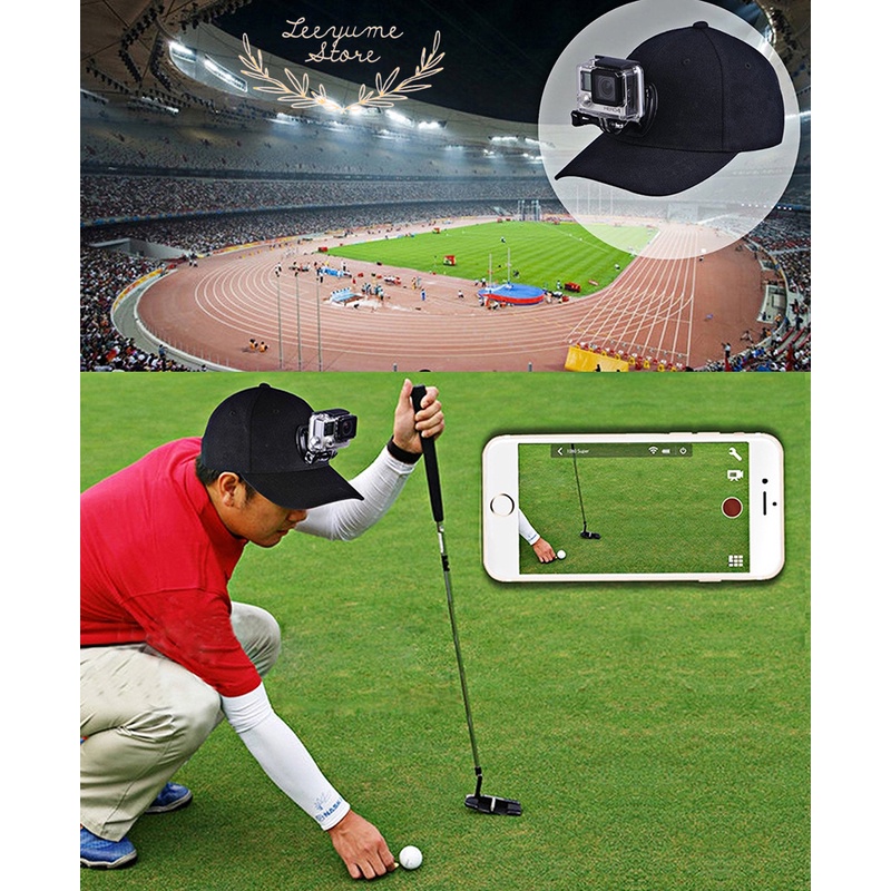 Mũ Lưỡi Trai Có Móc Gắn Máy Ảnh Gopro Đa Năng Chính Hãng Puluz - Leeyumestore