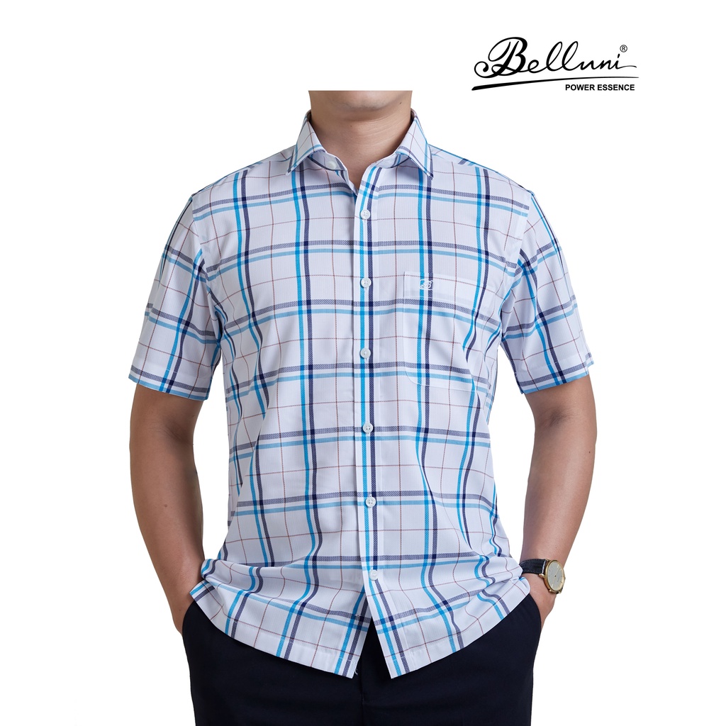 Áo sơ mi nam ngắn tay BELLUNI vải sợi tre chống nhăn thanh lịch - ABN.BP.BE.228.W1