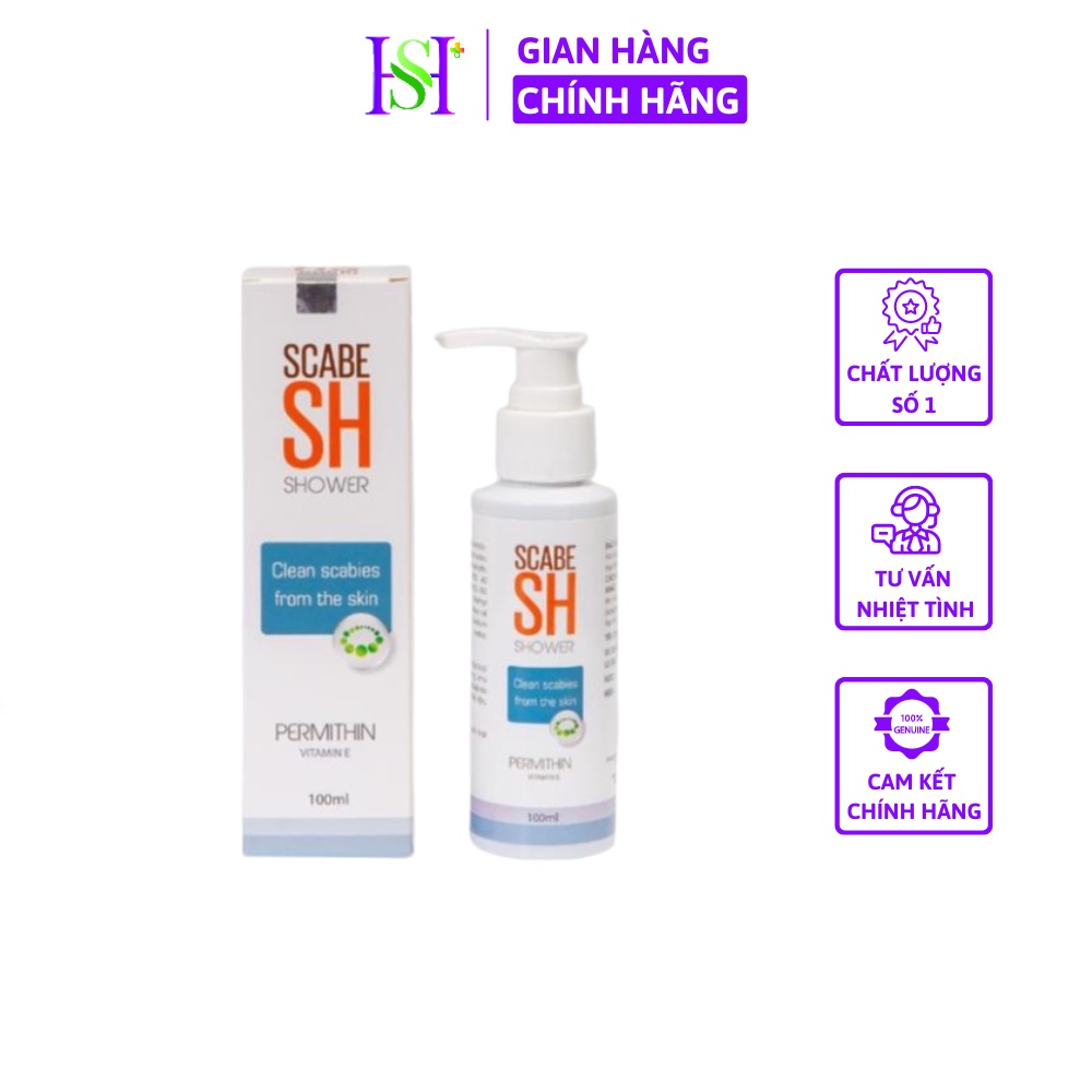 Sữa Tắm Gội Scabe SH - Loại Bỏ Kí Sinh Trùng, Chấy, Ghẻ - Scabe SH Shower