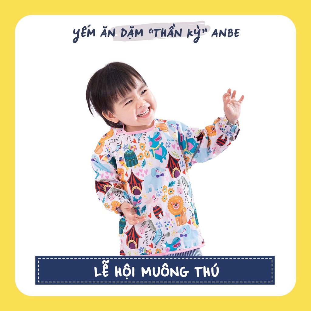 Combo Áo Yếm Ăn Dặm Thần Kỳ BLW Dài Tay Cho Bé Chống Thấm ANBE VIỆT NAM YTK02