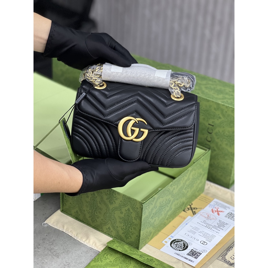 Túi GC Marmont Mini Tag Vàng Da Thật Size 22 Full Box