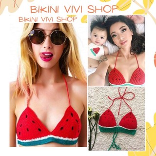 Áo Len Móc Đi Biển, Đan Tay Dưa Hấu, Đồ Tắm Biển Nữ (Kèm Ảnh Thật)