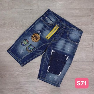 Quần short đùi jean nam xanh đậm không rách gối chất bò cao cấp co dãn 4 chiều cực đẹp, quần rin nam HD19 Mẫu Mới