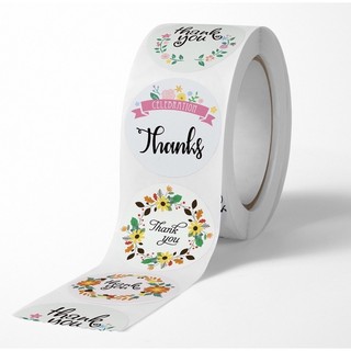 500 stickers dán cám ơn hình hoa 1