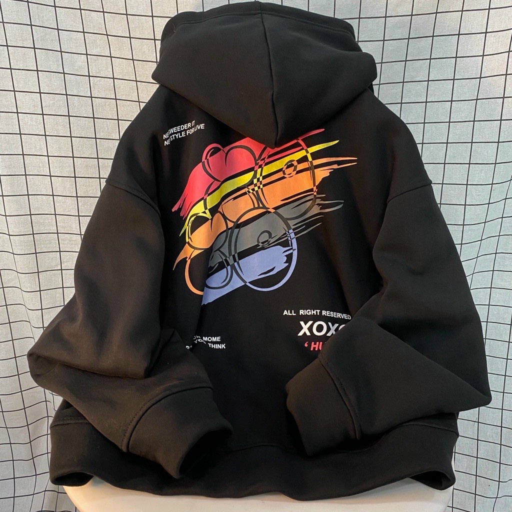 Áo Khoác Hoodie Zip XOXO Form Rộng Unisex Vải Nỉ Bông-ND.SHOP68