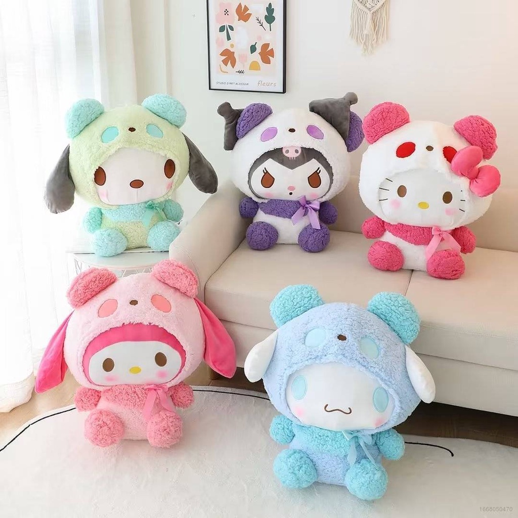 Thú Nhồi Bông Hình Nhân Vật Sanrio Cinnamoroll Melody Kuromi Purin Pachacco KT 55cm Đáng Yêu