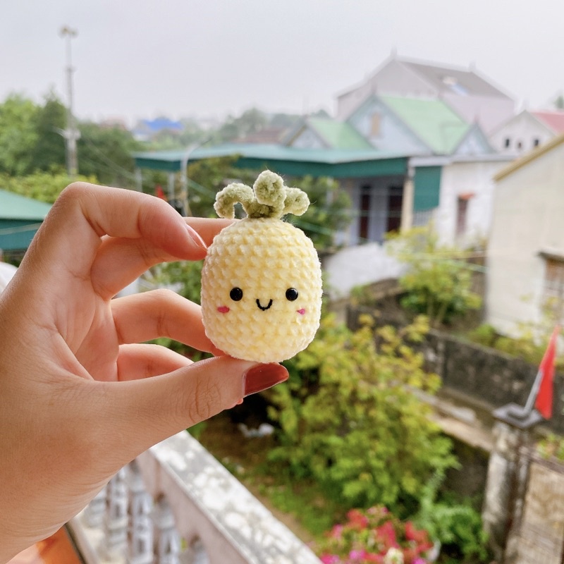 Móc khóa quả dứa nhỏ // Móc khóa len // Len móc thủ công