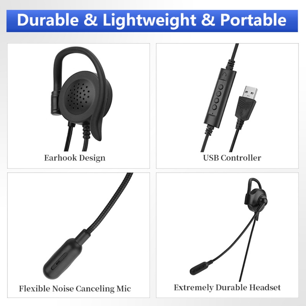 Tai Nghe Văn Phòng Có Dây Một Bên Có Micrô Để Gọi Rõ Ràng Tai Nghe Usb Có Dây Điều Khiển Bằng Usb Tai Nghe Trung Tâm Cuộc Gọi Cho Micrô Aux Sy490 Bri 3.5Mm