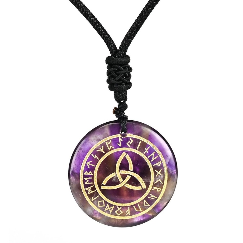 Vòng cổ Mặt Đá Tự Nhiên Thắt Nút May Mắn Cho Tuổi Teen