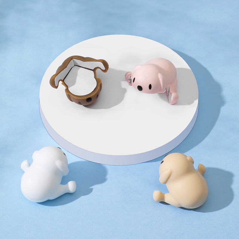 Miếng Silicon Bọc Góc Bàn / Tủ Lạnh / Đồ Nội Thất Bảo Vệ An Toàn Cho Bé Hình Chú Chó Hoạt Hình Mới