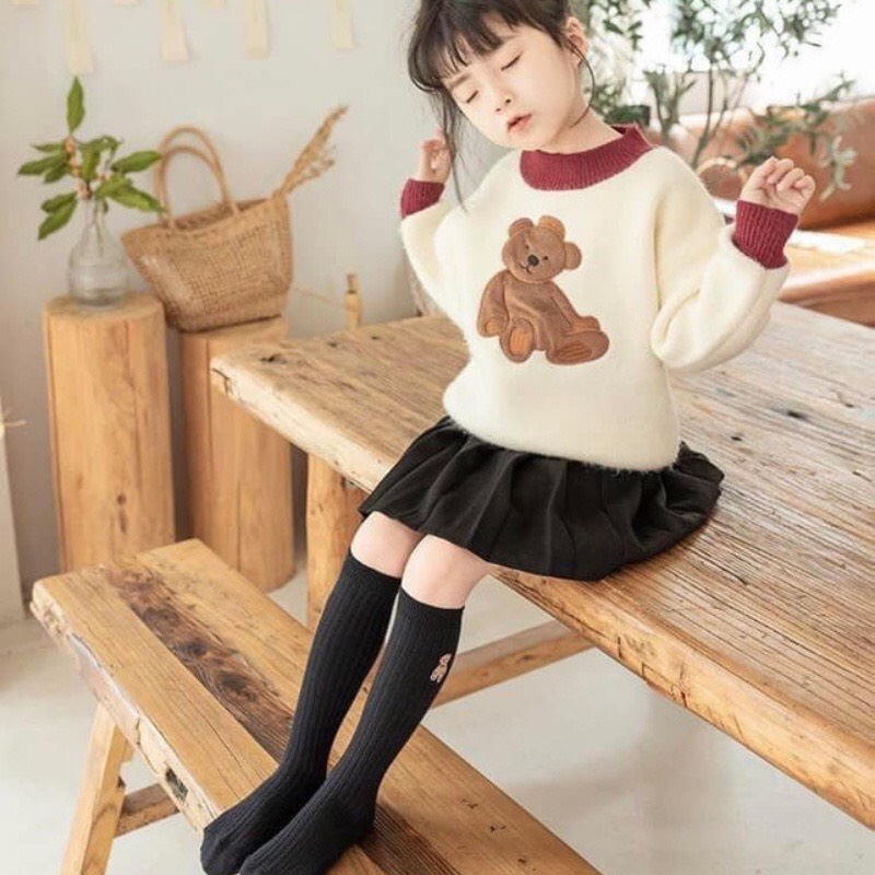 Vớ Cotton Cổ Cao Phong Cách Hàn Quốc Thời Trang Xuân Thu Mới Cho Bé Gái