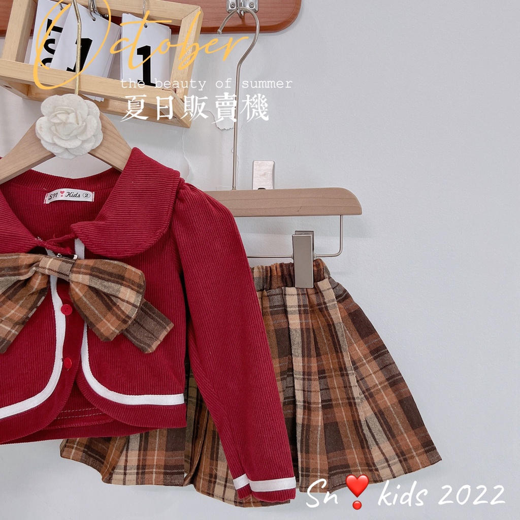 SALE  ÁO KHOÁC LEN NHUNG  KÈM CHÂN VÁY XẾP LY XÒE HÀN QUỐC  BÉ GÁI SIZE 10-20KG