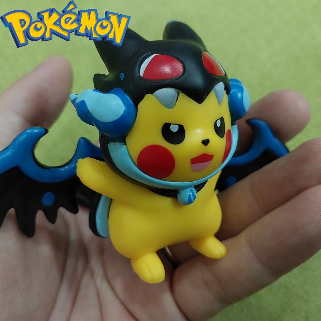 Mô hình Pikachu trang phục RỒNG LỬA MEGA CHARIZARD MEGA LIZARDON X Xanh Anime nhật Pokemon 2027 N2 2-2