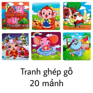 Combo 10 Tranh ghép hình 16 mảnh_ tranh ghép gỗ 20 mảnh_ tranh ghép tư duy