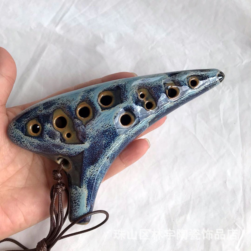 1 Kèn Ocarina Kiln 12 Lỗ Thay Đổi Màu Sắc Phong Cách Dân Tộc Màu Ngẫu nhiên