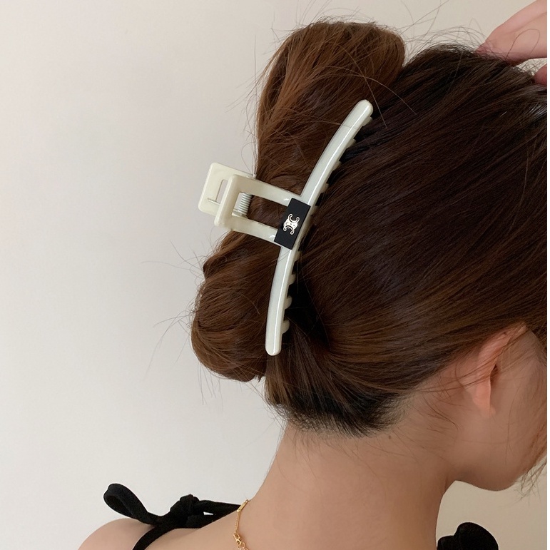 Kẹp Tóc Cỡ Lớn Màu Đen Đơn Giản Phong Cách Hàn Quốc 2022