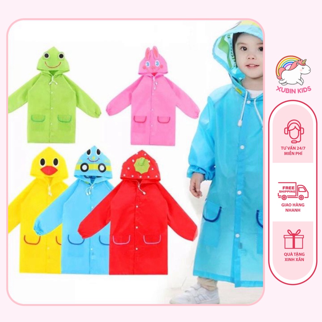 Áo mưa cho bé 2-8 tuổi xuất Nhật hình thú vui nhộn