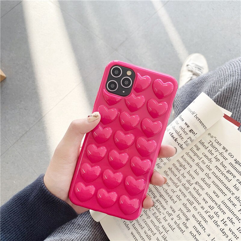 Ốp Điện Thoại Mềm Màu Kẹo Hình Trái Tim Cho iphone 11 Pro Max 6 6S 7 8 plus X XR XS Max