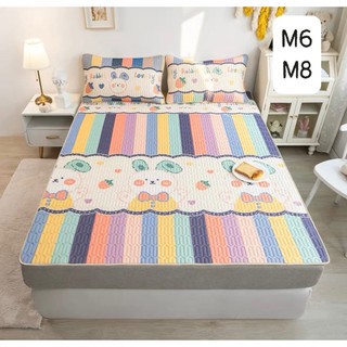 Chiếu điều hòa tencel cao su non 5D mẫu gấu ôm hồng