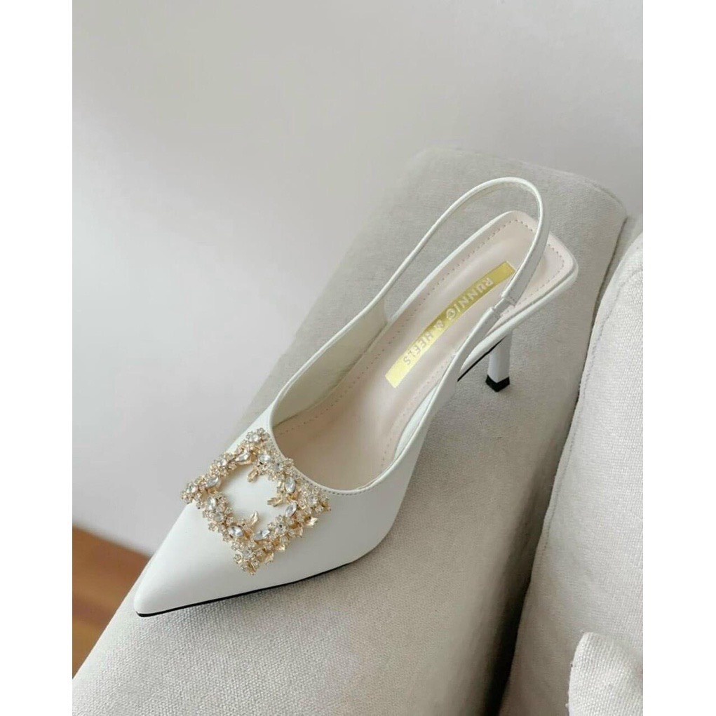 ẢNH THẬT GIÀY CAO GÓT NỮ BÍT MŨI KHÓA VUÔNG SANG CHẢNH GÓT NHỌN 7P ÊM CHÂN SIÊU XINH