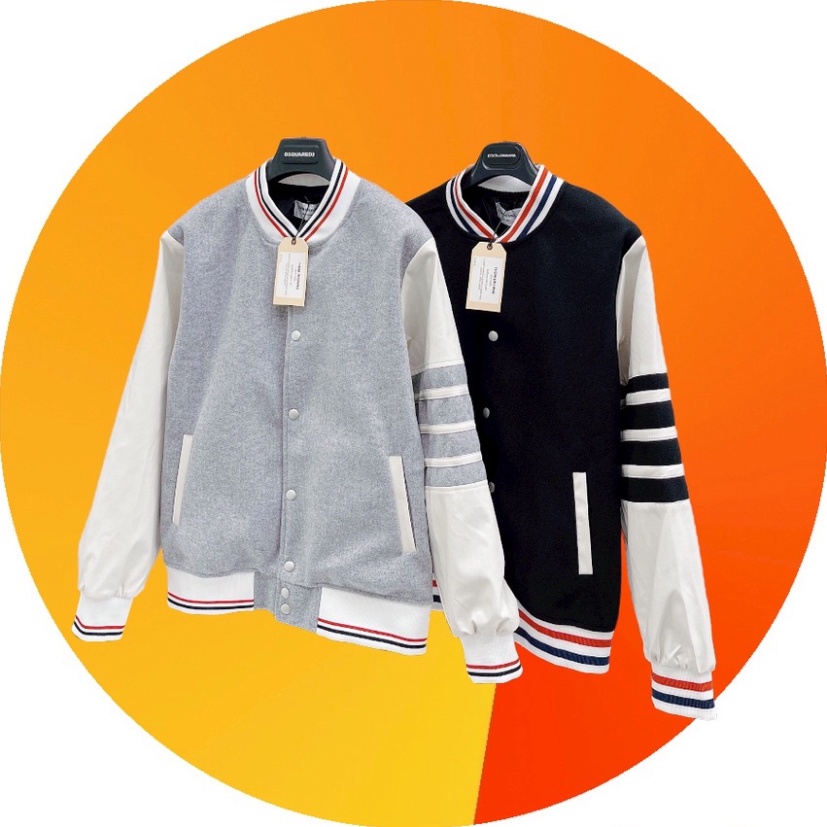 Áo khoác nam nữ bomber Thom Browne 2 Lớp 4 vạch , chất lượng vải phối tay da thêu 4 sọc Hot 2022 BiluxOfficial