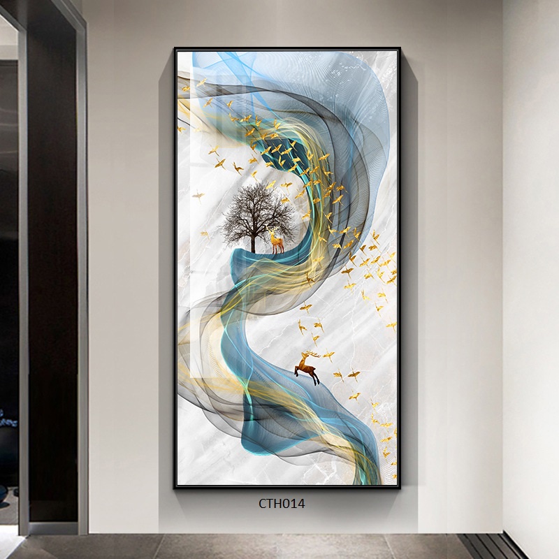 Tranh Tráng Gương Treo Tường, Hình Hươu Tài Lộc Phong Thủy  Dùng Trang Trí Nhà Cửa, Làm Quà Tặng -Simplehouse