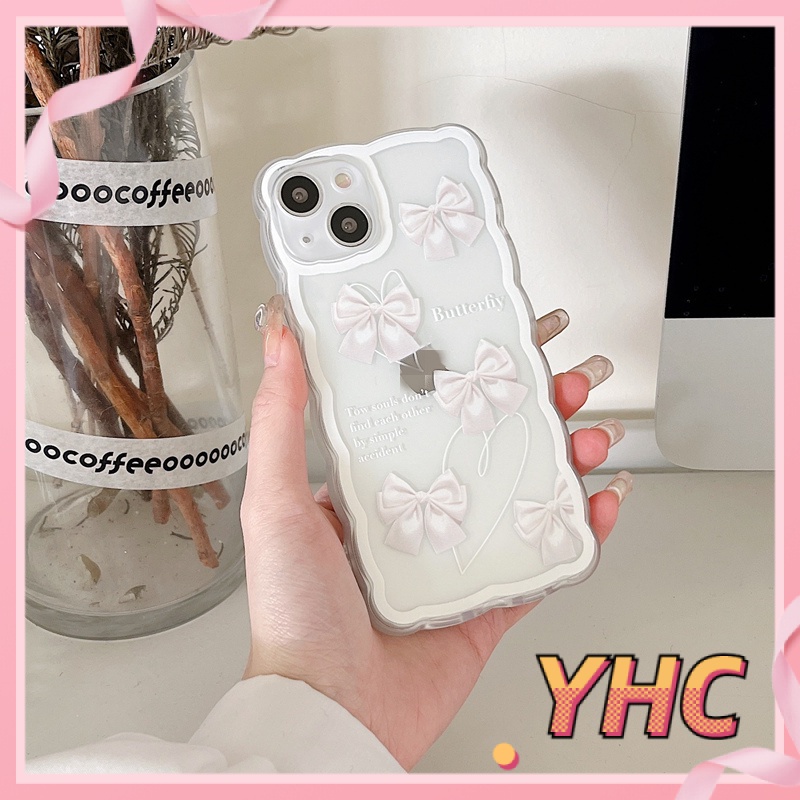 Ốp Điện Thoại Họa Tiết Nơ Viền Gợn Sóng Cho Iphone6 6splus 7 7plus 8plus XR x xs 12 11 pro max plus 13 promax-1019