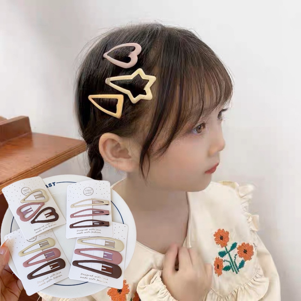 Set 3 Kẹp Tóc Kim Loại Hình Ngôi Sao Năm Cánh Thời Trang Cho Bé Gái