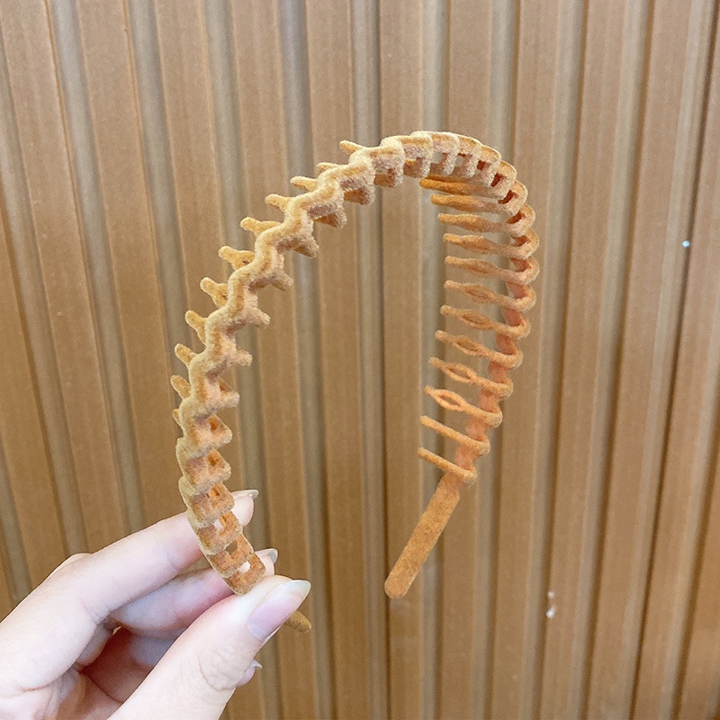 Băng Đô Cài Tóc Màu Trơn Đơn Giản Chống Trượt Có Răng Thời Trang