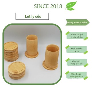 Đế lót ly ( cốc) gỗ tre