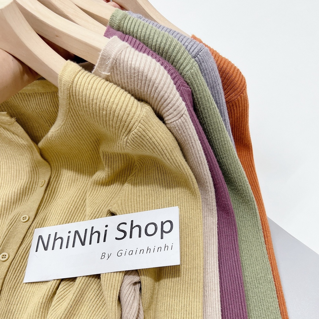 Áo len tăm khuy nhỏ, Áo khoác cadigan dáng vừa AL9915 - NhiNhi Shop