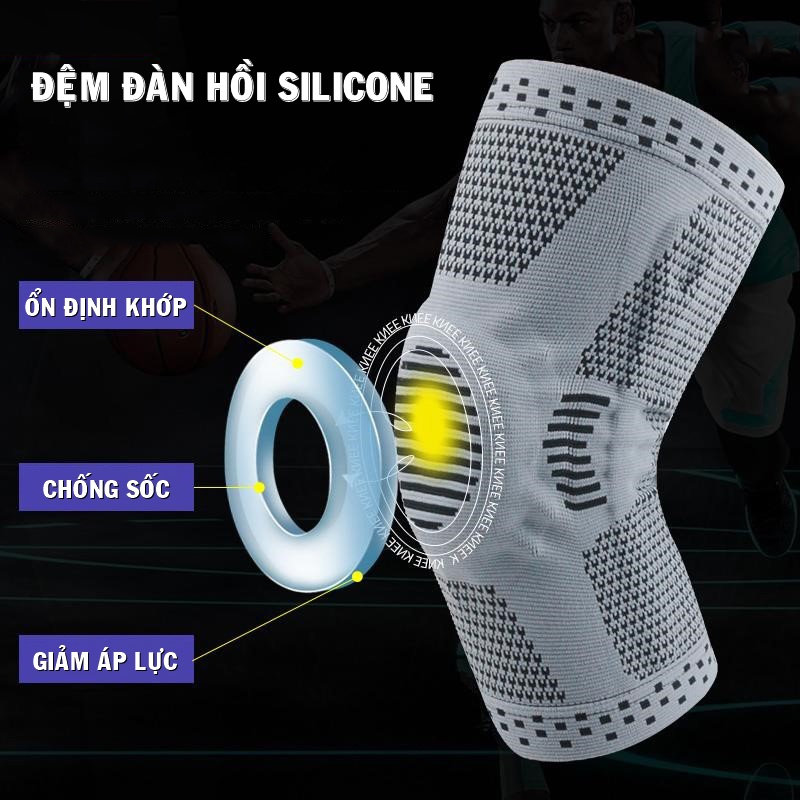 Băng Bảo Vệ Đầu Gối BG/07 Bó Gối Thể Thao Tránh Chấn Thương Khi Chơi Bóng Rổ Bóng Đá Tập Gym Cầu Lông Chạy Bộ Tennis