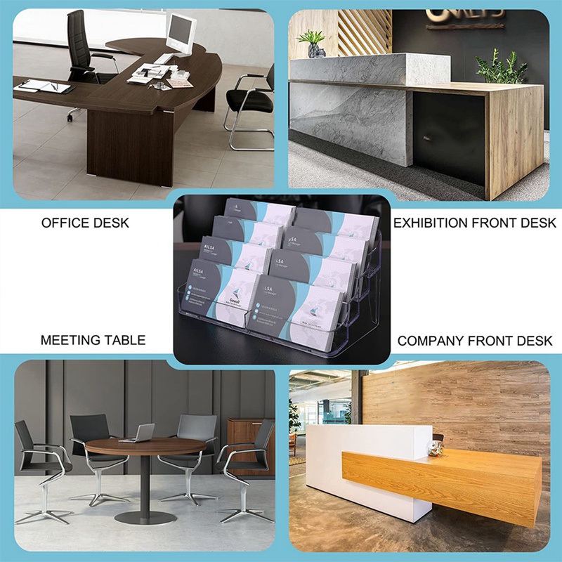 Giá Đỡ Danh Thiếp 8 Ngăn Để Bàn Bằng Acrylic Phong Cách Doanh Nhân Sang Trọng