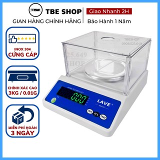Cân Tiểu Ly Điện Tử 3kg 0.01g Lave Chính Xác Cao Sử Dụng Sạc Pin Trâu ( Bảo Hành 1 Năm )